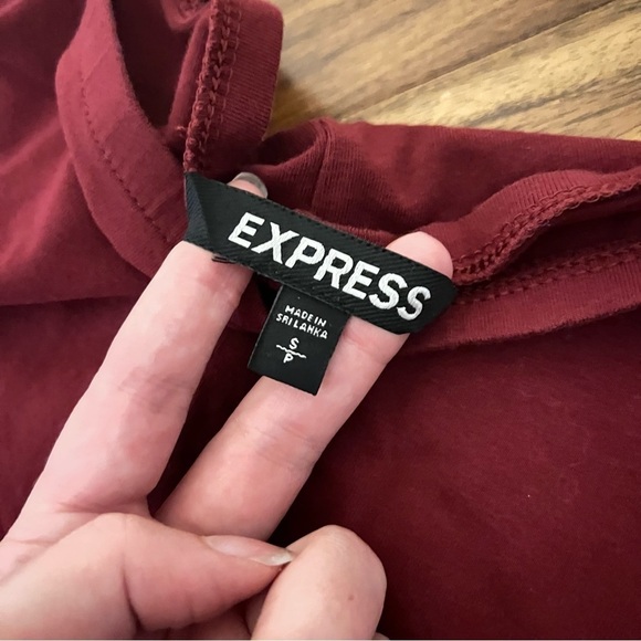 Express Burgundy Off Shoulder Dress - Picture 2 of 2